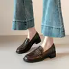 Mocasines Súper Suaves para Mujer Primavera y Otoño 2026 Estilo Británico Retro Zapatos Pequeños de Cuero Negros Zapatos de Trabajo de Suela Plana