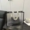 Mochila Transparente de Gran Capacidad Versión Coreana para Mujer 2025 Nuevo Bolso de Hombro Único Bolso Tote de Gelatina de PVC para Mujer