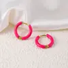 Brincos de aço inoxidável transfronteiriços Série colorida ear cuffs com óleo drop Venda direta da fábrica atacado Ouro 18k Tarraxas de aço de titânio para mulheres