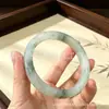 Pulsera de jade natural Tianshan de Xinjiang al por mayor de fábrica, jade de seda dorada con vetas verdes, pulsera de jade de barra plana Tianshan, pulsera de jade para mujer