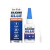 JUE FISH Pegamento de Silicona Transparente para Pegado Doméstico, Impermeabilización, Sellado de Grietas en Pisos y Prevención de Fugas