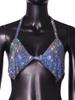 Amazon Europeia e Americana corrente de metal quente boate top cropped sexy cor azul resina sem costas colete de strass