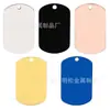 Placa de identificación para perro de acero inoxidable grabada con láser pulido espejo collar de marca accesorios en blanco mascota tarjeta de identificación rectangular para mascotas