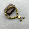Pulsera de loto de sándalo verde 8MM cuentas con texto para jugar pulsera de placa de sándalo para jugar hombres y mujeres con pulsera de loto retro mujeres