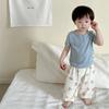 Ropa de Verano para Niños Set de Pantalones Finos Antimosquitos para Niños Estilo Coreano Ropa para Niños Camiseta de Manga Corta para Bebé Pantalones Set de Dos Piezas