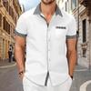 2024 estación independiente transfronteriza verano nueva camisa de manga corta para hombre moda pata de gallo casual top de color simple