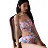 Nuevo traje de baño de una pieza para mujer que cubre el abdomen adelgazante color liso Simple Sexy conservador push up para pecho pequeño traje de baño para aguas termales