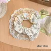 Scrunchie de Renda Xadrez Coreano para Mulheres 2025 Novo Elástico de Cabelo Estilo Ins Acessório de Cabelo Coque Grande Flor de Cabelo