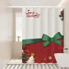 Juego de cortina de ducha de dibujos animados navideños, impermeable, instalación sin taladro, cortina divisoria de baño, cortina colgante para cabina de ducha