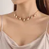 Joyería transfronteriza europea y americana 7 mariposas bambú plano pedrería collar temperamento femenino popular collar corto collar collar