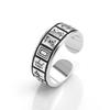 Anillo Mahjong de Plata Tailandesa Chiba 990 para Hombre Moderno Hip-Hop Distintivo Individual Ajustable Retro Desgastado Moderno