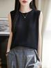 Chaleco tejido de lino Tencel para mujer, ropa exterior de verano, top delgado sin mangas, camisa base, traje interior, chaleco suelto