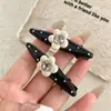 Grampo de Cabelo Flor de Strass com Bolinhas Estilo Coreano, Presilha Lateral, Presilha para Franja, Acessório de Cabelo Versátil, Presilha Bico de Pato