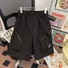 Shorts Cargo Funcionais de Bolso Grande Estilo Street Retrô Americano para Homens Verão 2025 Moderno Solto Versátil Comprimento do Joelho