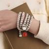 Pulseira de Contas de Bodhi Xingyue Feminina Pulseira de Sementes Brancas Mori Shun Pulseira de Contas de Rosário Estilo Étnico para Casal Corrente de Suéter para Homens e Mulheres