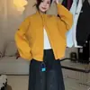 Chaqueta corta retro estilo americano de corte holgado con cuello mao, nueva chaqueta de béisbol casual versátil para mujer Otoño 2026