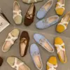 Sapatos Mary Jane de Ballet com Sola Lisa Francesa 2026 Outono Novo Estilo Fada Fita Cruzada Bico Raso Sapatos Individuais Femininos