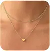 Collar de Cobre Multicapa Transfronterizo para Mujer, Galvanizado, Moderno, Estilo Minimalista, Cadena para Clavícula de Moda y Versátil