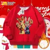 Nueva Sudadera Redonda Infantil de Zootopia Otoño e Invierno Forrada de Polar Versátil para Niños Mayores Sudadera de Navidad