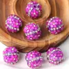 Nuevo accesorio de joyería DIY de flor de tres pétalos con incrustaciones de diamantes de resina transfronteriza, bola de arcilla suave con bola de diamante con agujero central y flor de cinco pétalos con incrustaciones de diamante