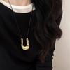 Cadena de suéter larga en forma de U de estilo frío para mujer, collar negro de nicho, accesorios de collar coreanos versátiles de alta gama