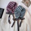 Bufanda Pequeña Rayada Estilo Coreano Nueva de Invierno 2026 para Mujer, Orejeras de Punto Cálidas, Calentador de Cuello de Lana de Nicho Ins