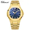 Chenxi 8222 Reloj de Pulsera de Acero Transfronterizo para Pareja Luminoso Impermeable Simple Moda Calendario de Negocios Reloj de Cuarzo para Hombres y Mujeres