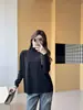 Dragón Marino Warren LST035 26 Otoño Elegante Sencillo Versátil Top Camiseta de Manga Larga de Algodón para Mujer de Cuello Alto