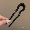 Elegante Pasador de Pelo de Acrílico en Forma de U Palillo para Recogido de Pelo de Alta Gama Nuevo Estilo Chino Artefacto para Recogido de Pelo Pasador Simple Moderno