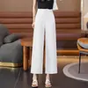 Calça pantalona azul marinho sob medida, corte slim, para mulheres, primavera/outono 2026, emagrecimento, com um caimento lindo, perfeita para mulheres baixinhas