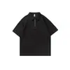 Camisa Polo de Verano Rumeng con Media Cremallera y Mangas Cortas para Hombre 2026 Nueva Marca de Moda Camiseta Casual Simple con Cuello