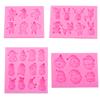 Molde de silicona con temática navideña, molde decorativo para pastel de Papá Noel, alce, muñeco de nieve, fondant y chocolate