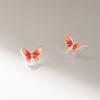 Pendientes de Plata de Ley S990 Nalan Mariposa Roja Dulce Mori Diseño de Nicho Joyería para Orejas Femenina M05282