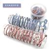 Elásticos de Cabelo com Laço Estilo Coreano em Pote Transparente, Acessórios de Cabelo para Mulheres, Elásticos Básicos, Atacado, Não Danificam, Doces