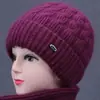 Nuevos Sombreros de Invierno para Mujeres de Mediana Edad y Mayores, Sombrero de Lana Cálido con Felpa para Abuela Señora Mayor, Sombrero de Punto Anti-Frío para Mamá