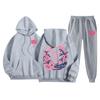 Conjunto de Moletom com Estampa Casual Outono/Inverno 2026 e Calça Simples com Estampa