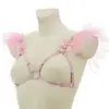 Suministro transfronterizo Nuevo top de tirantes huecos rosa con lazo lindo de chica europea y americana O0917