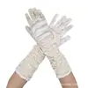 Luvas de Casamento para Noivas Luvas de Performance de Palco com Efeito Amassado Luvas de Casamento Cetim Luvas de Cetim