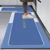 Tapetes de Piso para Cozinha de Lama Diatomácea de Comércio Exterior Transfronteiriço, Antiderrapantes, à Prova de Óleo, Absorventes de Água, Capachos Resistentes a Manchas de Porta, Tapetes à Prova d'Água Sem Lavagem