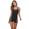 Traje de Banho Peça Única Popular da Amazon, Estilo Europeu e Americano, Sexy e Conservador para Mulheres, Patchwork, Esportivo, Estilo Boxer, Feito Sob Medida, Alta Elasticidade