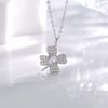 925 prata sorte quatro folhas trevo ouro branco colar feminino pingente floral zircão Alto sentido clavícula corrente presente de fim de ano