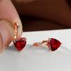 Aretes de Corazón Esmeralda con Diamantes de Zirconia Chapados en Oro Blanco para Mujer de Amazon European and American Jewelry