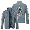 Chaqueta con estampado de etiqueta de coche para comercio exterior transfronterizo europeo y americano para hombre, cuello alto, ropa de negocios sólida, chaqueta informal, chaqueta juvenil