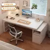 Escritorio retráctil estilo crema para computadora de escritorio con cajones mesa de estudio para estudiantes mesa de escritura escritorio de dormitorio oficina uso doméstico