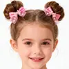 Pinza para el Cabello con Lazo de Perlas y Malla Dulce, Pinza de Pato Fresca y Linda, Accesorio para el Cabello de Niñas de Moda, Adorable Pasador para el Cabello