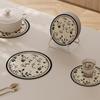 Simple Moderno posavasos redondo tapete plato aislamiento térmico tapete antiquemaduras madera maciza mantel protector para mesa de comedor tapete absorbente para escurrir cocina