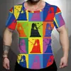 Comercio exterior transfronterizo código europeo para hombre verano casual impresión 3D calle moda alta calle manga corta sublimación T