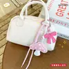 Crema de Cuero Hongo Dibujo Animado Creativo Llavero Colgante Pareja Bolso Llavero de Coche Accesorio Regalo