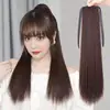 Peluca de Cola de Caballo para Mujeres con Cabello Largo y Liso, Cola de Caballo Baja, Trenza Alta, Pinza para el Cabello Invisible Trenzada, Cabello Rizado, Material de Seda de Alta Temperatura