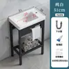 Lavabo Integrado de Cerámica sin Taladro para Baños Pequeños, Pedestal Engrosado, Lavamanos de Balcón